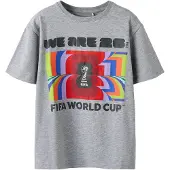 Name it Shirts 'FIFA World Cup' grå-meleret / lyselilla / knaldrød / sort