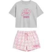 Gisela Pyjamas grå / lys pink