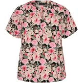 Zizzi Bluse 'Caanni' beige / pink / lys pink / sort