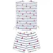 Gisela Pyjamas navy / rød / offwhite