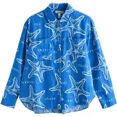 Next Bluse 'N. Premium' blå / hvid