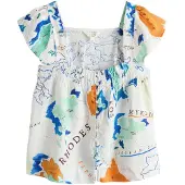 Next Bluse blå / turkis / mørkeorange / offwhite