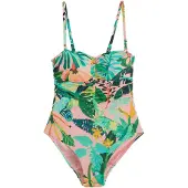 Next Formgivende badedragt aqua / smaragd / lysegrøn / gammelrosa