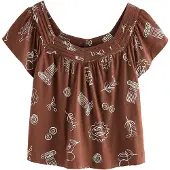 Next Bluse choko / hvid