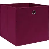vidaXL opbevaringskasser 10 stk. ikke-vævet stof 28x28x28 cm mørkerød