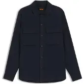 BOSS BOSStil mænd. 50558928 Skjorte Locky 3 navy (L), Casual, Bomuld, Lange ærmer, Blå