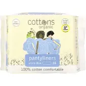 Cottons , 100% Bomuld Komfortabel, Pantyliners, Ultra-Thin, 24 Liner