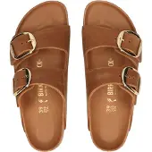Birkenstock Birkenstocktil kvinder. 1011073 Sandaler i læder Arizona Big Buckle Leoi (smal pasform) brun (41), Fast, Ingen, Casual