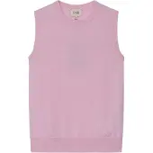 GOBI Cashmere Strikvest 'Women's Timeless Cashmere Crewneck Vest' pink