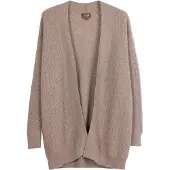 GOBI Cashmere Cardigan 'Ajour Knit Open-Front Cashmere Cardigan' taupe