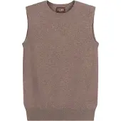 GOBI Cashmere Strikvest 'Women's Timeless Cashmere Crewneck Vest' taupe