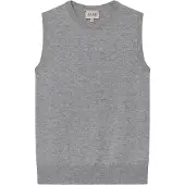 GOBI Cashmere Strikvest 'Women's Timeless Cashmere Crewneck Vest' grå-meleret