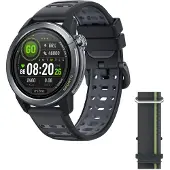 Mibro GS Active2 - Smart ur med rem - flydende silikone - håndledsstørrelse: op til 265 mm - display 1.32 - Bluetooth, NFC - 51.7 g - mørkegrå