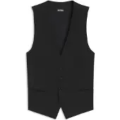 BOSS Slim-fit vest i ny uld med logomønster