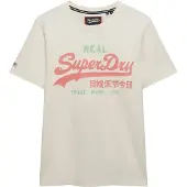 Superdry Superdrytil mænd. M1012451A Klassisk T-shirt hvid (XXL), Casual, Bomuld, Korte ærmer