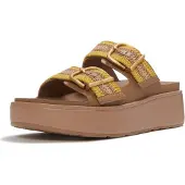 FitFlop Fitfloptil kvinder. A3E-E13 Sandaler Gen-FF Max Buckle Stripe-Webbing Two-Bar Slides beige (41), Stof, 1-3 cm, Ingen, Casual