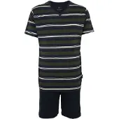 Ceceba Pyjamas kort navy / grøn / hvid
