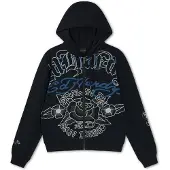 Ed Hardy Sweatjakke 'Gothic Roses' blå / sort / hvid