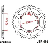 JT Sprockets 520 Jtr460.45 Steel Bagtandhjul