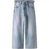 Name it Piger Bella Skater Spænde Jeans Light Blue Bleached Denim