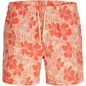 Jack & Jones Badeshorts 'JPSTMAUI FLOWER' creme / hummer