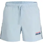 Jack & Jones Badeshorts 'JPSTMAUI SUNRISE' pastelblå / sort