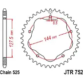 JT Sprockets Jtr75245 Bagtandhjul