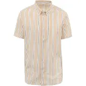 KnowledgeCotton Apparel KnowedgeCotton Appare stribet skjorte i beige Beige måe
