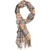 Barbour Tartan Tørklæde Lammeuld Beige Flerfarvet