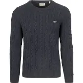 Gant kabelstrik pullover navy Blå Mørkeblå måle