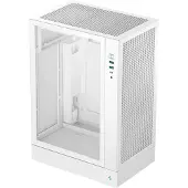 DeepCool CH170 Plus WH - Mid tower - micro ATX - sidepanel med vindue (hærdet glas) - ingen strømforsyning (ATX / SFX / SFX-L) - hvid - USB/Lyd
