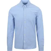 KnowledgeCotton Apparel skjorte meleret lyseblå Lyseblå Blå måle