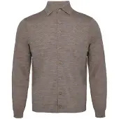R2 Amsterdam Strikket Pullover Skjorte Merino Beige Taupe Brun måle