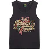 Superdry Superdrytil kvinder. W6012090A T-shirt Tokyo Vintage mørkegrå (36), Casual, Bomuld, Uden ærmer/stropper