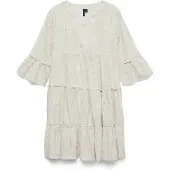 Vero Moda Kjole 'VMDICTHE' lysebeige / hvid