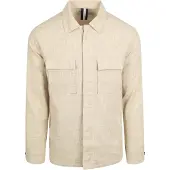 Profuomo Overshirt i innedbanding Beige måe