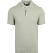 Suitable Heavy Strikket Polo Raw Lysegrøn Grøn måle