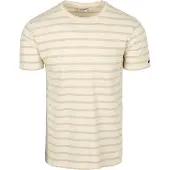 No-excess Crewneck T-shirt Jacquard Stripes Beige Off-white måle