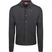 Suitable Suitabe Cardigan Shirt Merino Antracit Mørkegrå Grå måe