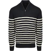 Steppin' Out half-zip trøje ed Breton-striber i arineblå Blå ørkeblå åle