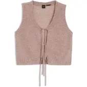 BOSS Cardigan i italiensk garn med bindesnore foran