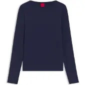 HUGO Trøje i jersey med stræk og stablet logoprint