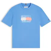 Tommy Hilfiger Shirts 'Flag Graffiti' blå / melon / hvid