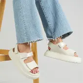 Brave Soul Dame sandaler med ankelrem og kraftig sål Cream