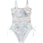 Next Formgivende badedragt royalblå / himmelblå / brun / offwhite