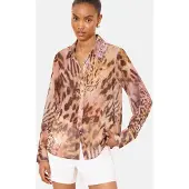 Lipsy Bluse brun / lysebrun / lilla