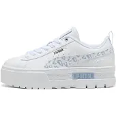 Puma Mayze Wild Youth Trainers, Shoes, White/Snow Mountain Blue, 37