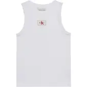 Calvin Klein Jeans Overdel 'Monologo Patch Tank' merlot / hvid / offwhite