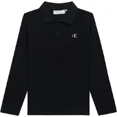 Calvin Klein Jeans Shirts 'Logo Embroidery Long Sleeve' sort / hvid