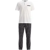 Dagi Pyjamas lang grå / sort / hvid
